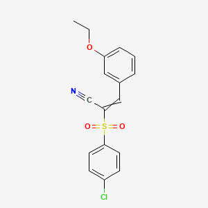 2-(4-Chlorobenzenesulfonyl)-3-(3-ethoxyphenyl)prop-2-enenitrile