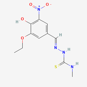 molecular formula C11H14N4O4S B7749736 1-[[(E)-(3-ethoxy-5-nitro-4-oxocyclohexa-2,5-dien-1-ylidene)methyl]amino]-3-methylthiourea 