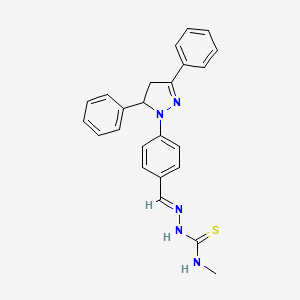 molecular formula C24H23N5S B7749741 1-[(E)-[4-(3,5-diphenyl-3,4-dihydropyrazol-2-yl)phenyl]methylideneamino]-3-methylthiourea 