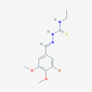 molecular formula C12H16BrN3O2S B7749763 1-[(E)-(3-bromo-4,5-dimethoxyphenyl)methylideneamino]-3-ethylthiourea 