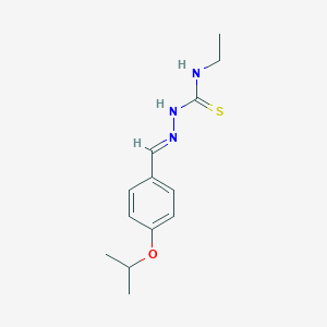 molecular formula C13H19N3OS B7749773 (1Z,N'E)-N-ethyl-N'-(4-isopropoxybenzylidene)carbamohydrazonothioic acid 