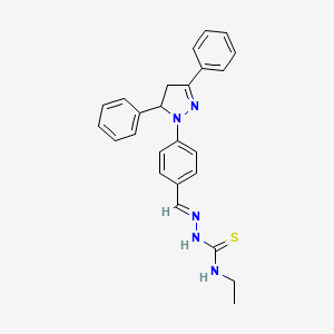 molecular formula C25H25N5S B7749781 1-[(E)-[4-(3,5-diphenyl-3,4-dihydropyrazol-2-yl)phenyl]methylideneamino]-3-ethylthiourea 