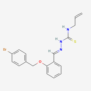 molecular formula C18H18BrN3OS B7749794 1-[(E)-[2-[(4-bromophenyl)methoxy]phenyl]methylideneamino]-3-prop-2-enylthiourea 
