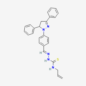 molecular formula C26H25N5S B7749796 (1Z,N'E)-N-allyl-N'-(4-(3,5-diphenyl-4,5-dihydro-1H-pyrazol-1-yl)benzylidene)carbamohydrazonothioic acid 
