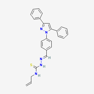 molecular formula C26H23N5S B7749798 (1Z,N'E)-N-allyl-N'-(4-(3,5-diphenyl-1H-pyrazol-1-yl)benzylidene)carbamohydrazonothioic acid 
