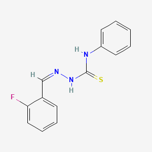 molecular formula C14H12FN3S B7749804 1-[(Z)-(2-fluorophenyl)methylideneamino]-3-phenylthiourea 