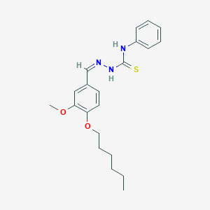 molecular formula C21H27N3O2S B7749812 1-[(Z)-(4-hexoxy-3-methoxyphenyl)methylideneamino]-3-phenylthiourea 