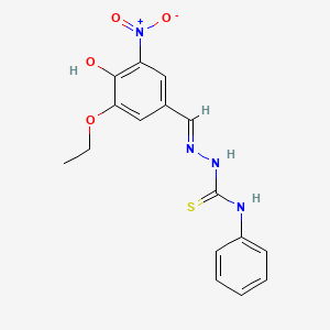 molecular formula C16H16N4O4S B7749862 1-[(E)-(3-ethoxy-4-hydroxy-5-nitrophenyl)methylideneamino]-3-phenylthiourea 