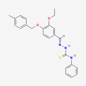 molecular formula C24H25N3O2S B7749863 1-[(E)-[3-ethoxy-4-[(4-methylphenyl)methoxy]phenyl]methylideneamino]-3-phenylthiourea 