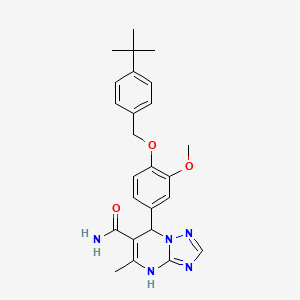 molecular formula C25H29N5O3 B7749895 7-[4-[(4-Tert-butylphenyl)methoxy]-3-methoxyphenyl]-5-methyl-4,7-dihydro-[1,2,4]triazolo[1,5-a]pyrimidine-6-carboxamide 
