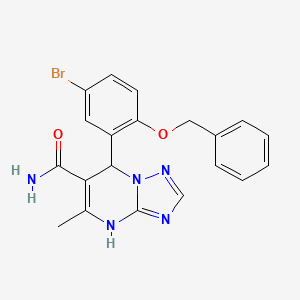 molecular formula C20H18BrN5O2 B7749920 7-(5-Bromo-2-phenylmethoxyphenyl)-5-methyl-4,7-dihydro-[1,2,4]triazolo[1,5-a]pyrimidine-6-carboxamide 