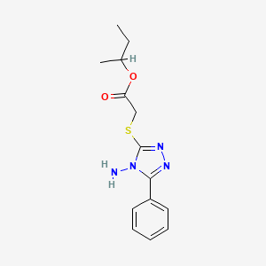 molecular formula C14H18N4O2S B7749936 sec-butyl 2-((4-amino-5-phenyl-4H-1,2,4-triazol-3-yl)thio)acetate 
