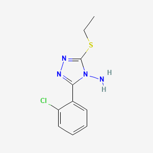 molecular formula C10H11ClN4S B7749946 3-(2-Chlorophenyl)-5-ethylsulfanyl-1,2,4-triazol-4-amine 