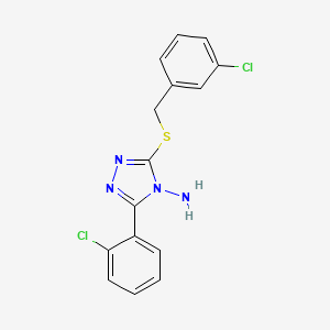 molecular formula C15H12Cl2N4S B7749969 3-(2-Chlorophenyl)-5-[(3-chlorophenyl)methylsulfanyl]-1,2,4-triazol-4-amine 