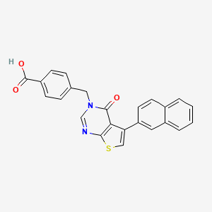 molecular formula C24H16N2O3S B7749985 4-[(5-Naphthalen-2-yl-4-oxothieno[2,3-d]pyrimidin-3-yl)methyl]benzoic acid 