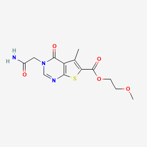molecular formula C13H15N3O5S B7750036 2-Methoxyethyl 3-(2-amino-2-oxoethyl)-5-methyl-4-oxothieno[2,3-d]pyrimidine-6-carboxylate 