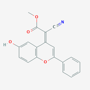 molecular formula C19H13NO4 B7750071 methyl (2Z)-2-cyano-2-(6-hydroxy-2-phenylchromen-4-ylidene)acetate 