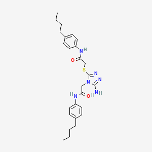 molecular formula C26H34N6O2S B7750079 2-((5-amino-4-(2-((4-butylphenyl)amino)-2-oxoethyl)-4H-1,2,4-triazol-3-yl)thio)-N-(4-butylphenyl)acetamide 