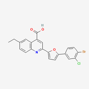 molecular formula C22H15BrClNO3 B7750090 2-[5-(4-Bromo-3-chlorophenyl)furan-2-yl]-6-ethylquinoline-4-carboxylic acid 