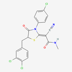 molecular formula C20H14Cl3N3O2S B7750143 (2Z)-2-[3-(4-chlorophenyl)-5-(3,4-dichlorobenzyl)-4-oxo-1,3-thiazolidin-2-ylidene]-2-cyano-N-methylethanamide 