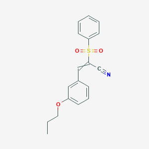 2-(Benzenesulfonyl)-3-(3-propoxyphenyl)prop-2-enenitrile