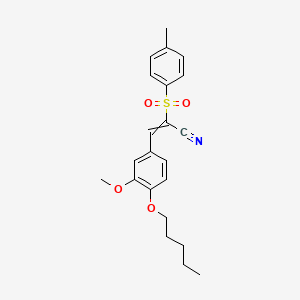 3-(3-Methoxy-4-pentoxyphenyl)-2-(4-methylphenyl)sulfonylprop-2-enenitrile
