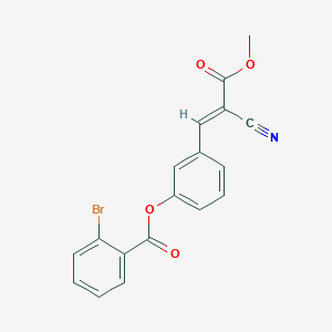 molecular formula C18H12BrNO4 B7750482 (E)-3-(2-cyano-3-methoxy-3-oxoprop-1-en-1-yl)phenyl 2-bromobenzoate 