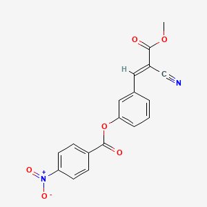 molecular formula C18H12N2O6 B7750488 [3-[(E)-2-cyano-3-methoxy-3-oxoprop-1-enyl]phenyl] 4-nitrobenzoate 
