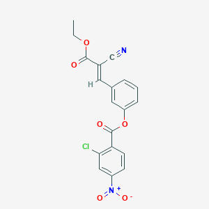 molecular formula C19H13ClN2O6 B7750495 [3-[(E)-2-cyano-3-ethoxy-3-oxoprop-1-enyl]phenyl] 2-chloro-4-nitrobenzoate 