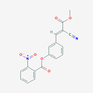 molecular formula C18H12N2O6 B7750500 [3-[(E)-2-cyano-3-methoxy-3-oxoprop-1-enyl]phenyl] 2-nitrobenzoate 