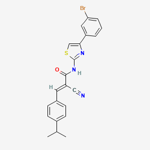 (E)-N-(4-(3-bromophenyl)thiazol-2-yl)-2-cyano-3-(4-isopropylphenyl)acrylamide