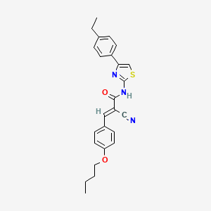 molecular formula C25H25N3O2S B7750518 (E)-3-(4-butoxyphenyl)-2-cyano-N-[4-(4-ethylphenyl)-1,3-thiazol-2-yl]prop-2-enamide 