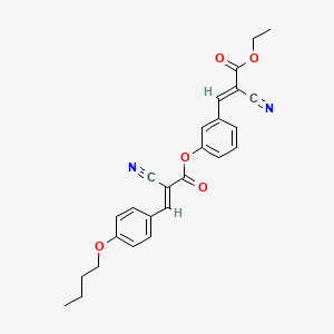 molecular formula C26H24N2O5 B7750519 [3-[(E)-2-cyano-3-ethoxy-3-oxoprop-1-enyl]phenyl] (E)-3-(4-butoxyphenyl)-2-cyanoprop-2-enoate 