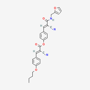 (E)-4-((E)-2-cyano-3-((furan-2-ylmethyl)amino)-3-oxoprop-1-en-1-yl)phenyl 3-(4-butoxyphenyl)-2-cyanoacrylate