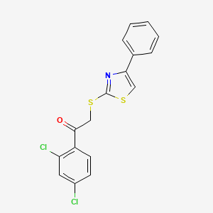 molecular formula C17H11Cl2NOS2 B7750537 1-(2,4-Dichlorophenyl)-2-[(4-phenyl-1,3-thiazol-2-yl)sulfanyl]ethanone 