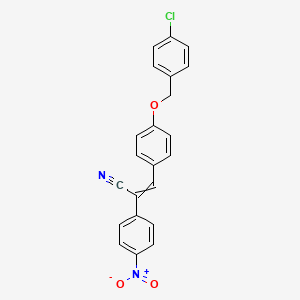 3-[4-[(4-Chlorophenyl)methoxy]phenyl]-2-(4-nitrophenyl)prop-2-enenitrile