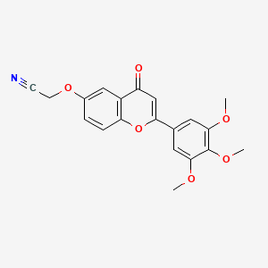 molecular formula C20H17NO6 B7750567 2-[4-Oxo-2-(3,4,5-trimethoxyphenyl)chromen-6-yl]oxyacetonitrile 