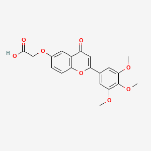 molecular formula C20H18O8 B7750569 2-[4-Oxo-2-(3,4,5-trimethoxyphenyl)chromen-6-yl]oxyacetic acid 