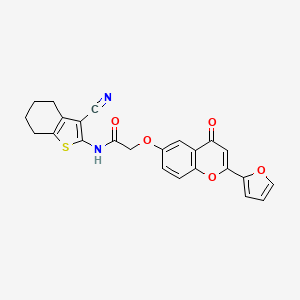 molecular formula C24H18N2O5S B7750573 N-(3-cyano-4,5,6,7-tetrahydrobenzo[b]thiophen-2-yl)-2-((2-(furan-2-yl)-4-oxo-4H-chromen-6-yl)oxy)acetamide 