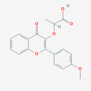 molecular formula C19H16O6 B7750603 2-[2-(4-Methoxyphenyl)-4-oxochromen-3-yl]oxypropanoic acid 