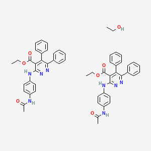 molecular formula C56H54N8O7 B7750610 Ethanol;ethyl 3-(4-acetamidoanilino)-5,6-diphenylpyridazine-4-carboxylate 