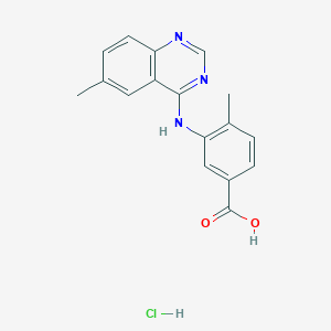 molecular formula C17H16ClN3O2 B7750632 4-methyl-3-[(6-methylquinazolin-4-yl)amino]benzoic Acid Hydrochloride 