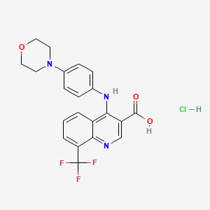 molecular formula C21H19ClF3N3O3 B7750661 4-(4-Morpholin-4-ylanilino)-8-(trifluoromethyl)quinoline-3-carboxylic acid;hydrochloride 