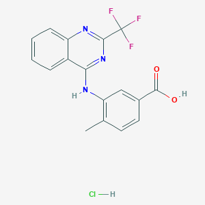 molecular formula C17H13ClF3N3O2 B7750670 4-Methyl-3-[[2-(trifluoromethyl)quinazolin-4-yl]amino]benzoic acid;hydrochloride 