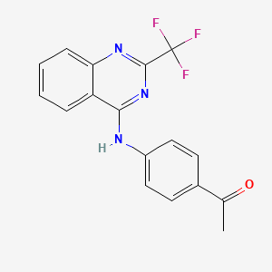 molecular formula C17H12F3N3O B7750671 1-(4-((2-(Trifluoromethyl)quinazolin-4-yl)amino)phenyl)ethanone 