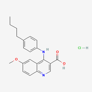 4-(4-Butylanilino)-6-methoxyquinoline-3-carboxylic acid;hydrochloride