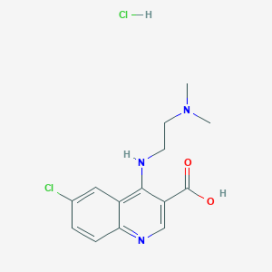 molecular formula C14H17Cl2N3O2 B7750712 6-Chloro-4-[2-(dimethylamino)ethylamino]quinoline-3-carboxylic acid;hydrochloride 