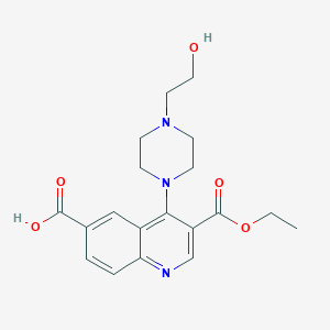 molecular formula C19H23N3O5 B7750766 3-Ethoxycarbonyl-4-[4-(2-hydroxyethyl)piperazin-1-yl]quinoline-6-carboxylic acid 