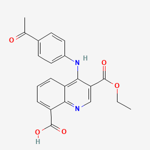 molecular formula C21H18N2O5 B7750774 4-(4-Acetylanilino)-3-ethoxycarbonylquinoline-8-carboxylic acid 