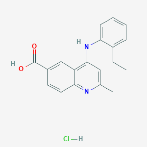 4-(2-Ethylanilino)-2-methylquinoline-6-carboxylic acid;hydrochloride